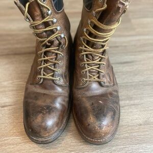 Red Wing Shoes Distressed Brown Leather Boots